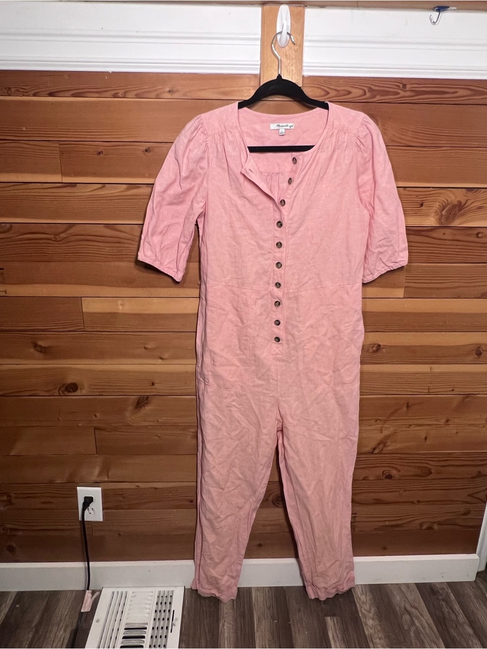 Madewell Small Pink Women’s Button-Front Jumpsuit
